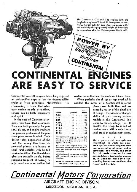 Continental Motors C75 Aero Engine                               