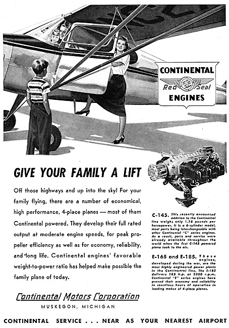 Continental E-165 Aero Engines - Continental C-145 Aero Engine   