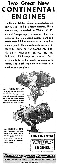 Continental Motors C90 Aero Engines                              