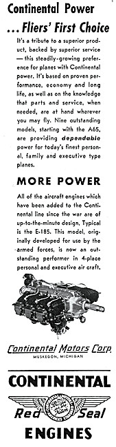Continental A65 - Continental E-185 Aero Engines                 