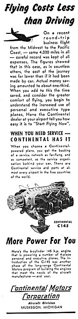 Continental C 145 Aero Engine                                    