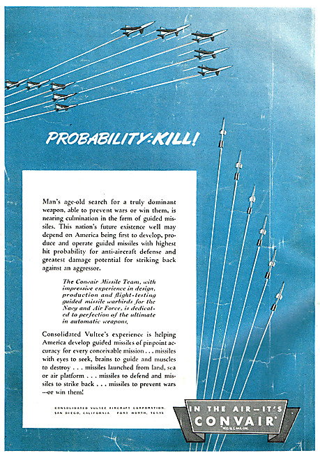 Convair Guided Missiles 1950 Advert                              