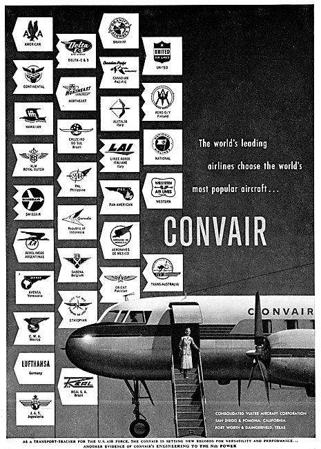 Convair Aircraft 1954 Advert                                     