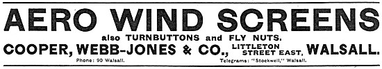 Cooper, Webb-Jones  Aircraft Windscreens & Accessories           