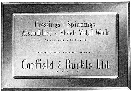 Corfield And Buckle Aircraft Pressings, Spinnings & Assemblies   