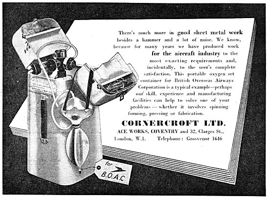 Cornercroft Aircraft Components, Jigs, Tools & Sheet Metal Work  