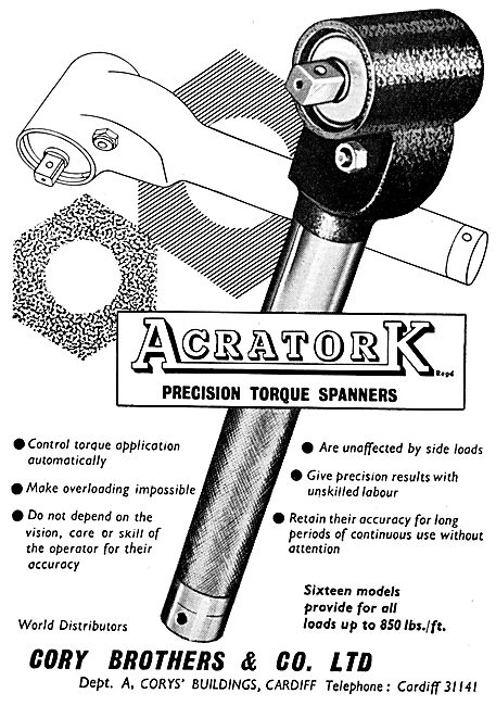 Cory Brothers Acratork Torque Spanners  Torque Wrenchs           