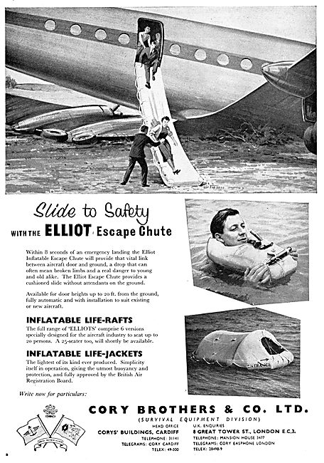 Cory Brothers Elliot Survival Equipment. Aircraft Escape Chutes  