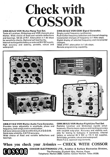 Cossor Avionics - CRM.555 ILS/VOR Marker Ramp test Set           