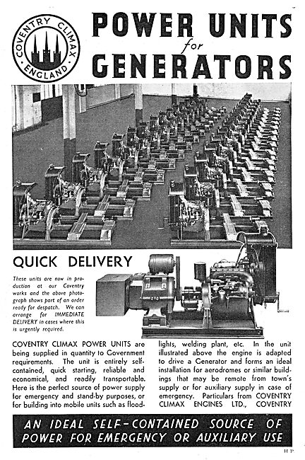 Coventry Climax Factory Power Units & Generators 1938            