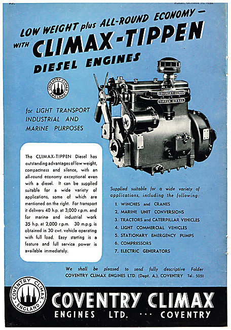 Coventry Climax - Climax-Tippen Industrial Diesel Engine         