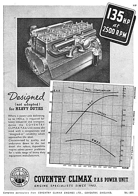 Coventry Climax FA6 135 HP Power Unit                            