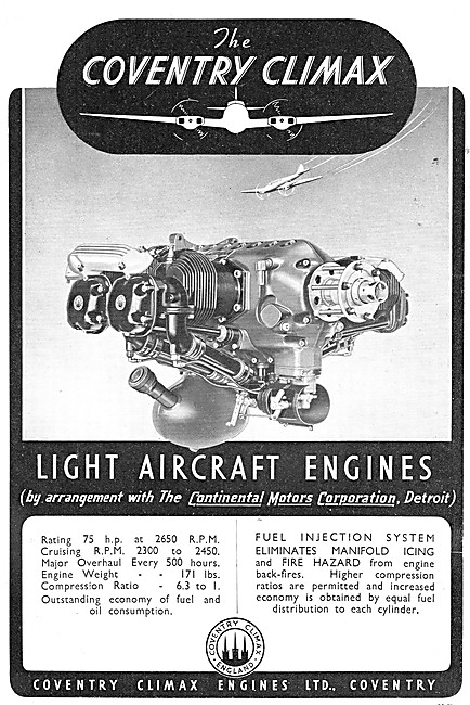 Coventry Climax Continental Aircraft Engines                     