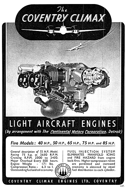 Coventry Climax - Continental Motors Aero Engines 1940           