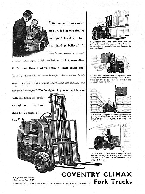 Coventry Climax Fork Lift Trucks                                 