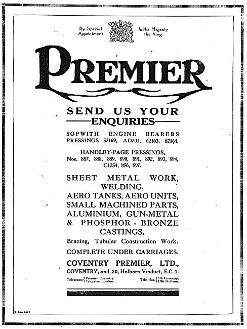 Coventry Premier Ltd. Aeronautical Component Manufacturers       