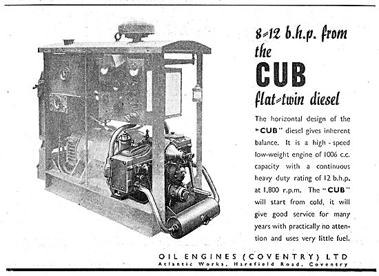 Coventry Victor Cub 8-12 HP Flat Twin Diesel Engine              