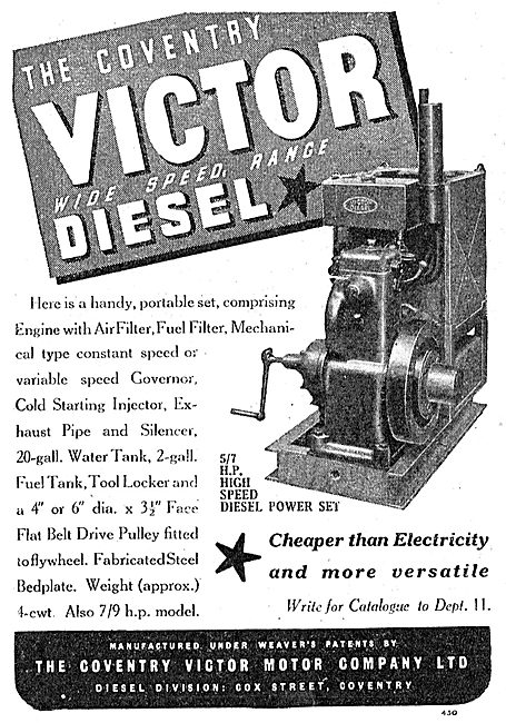Coventry Victor High Speed Portable Diesel Engines               