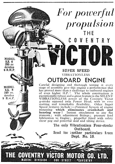Coventry Victor Outboard Motors 1949                             