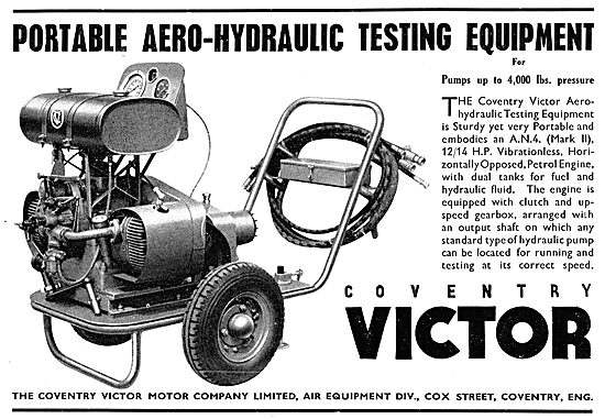 Coventry Victor Portable Aero-Hydraulic Test Rig (AN4 12/14 HP)  