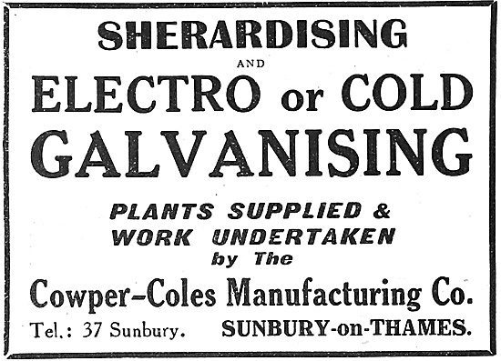 Cowper-Coles - Sherardising & Electro Or Cold Galvanising        