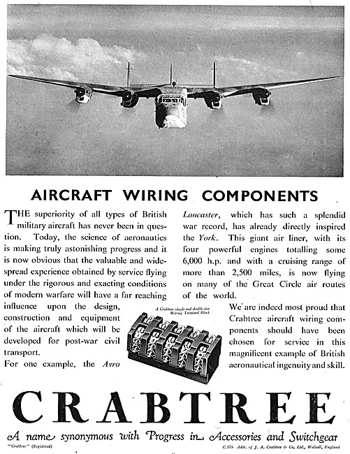 Crabtree Aircraft Wiring Components                              