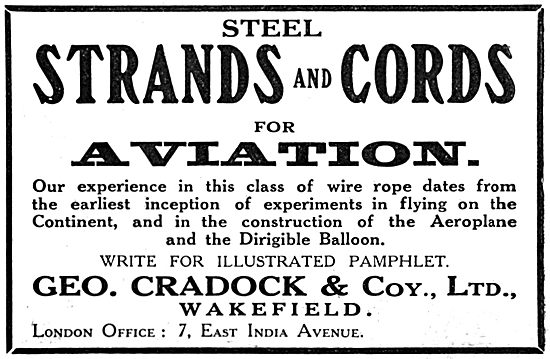 George Cradock. Wakefield. Wire Rope, Steel Strands & Cords      