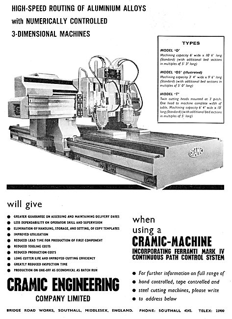 Cramic Engineering High-Speed Routing Machine 1965               