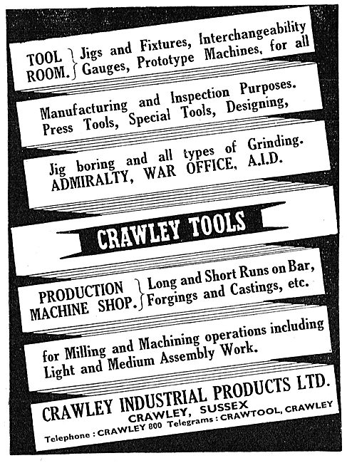 Crawley Industrial Products - Jigs Machine Tools                 