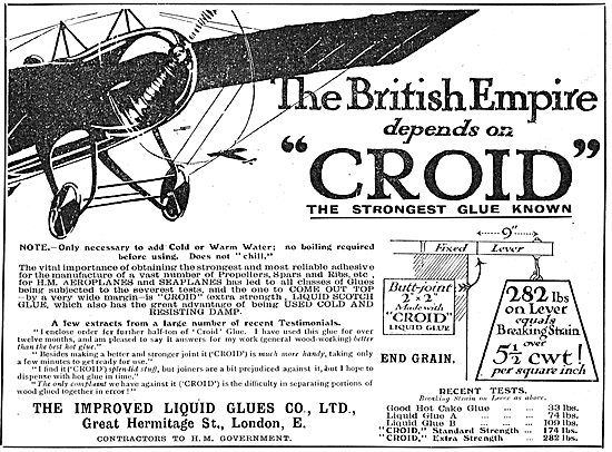 The British Empire Depends Croid Aeroplane Glues                 