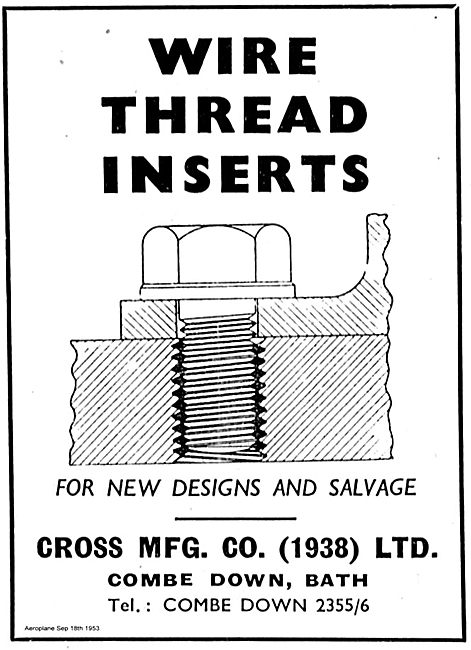 Cross MFG Wire Thread Inserts.                                   