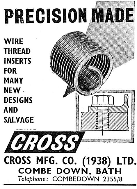 Cross MFG Wire Threads & Inserts For Aircraft Engineers          