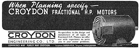 Croydon Engineering Fractional H.P.Motors                        
