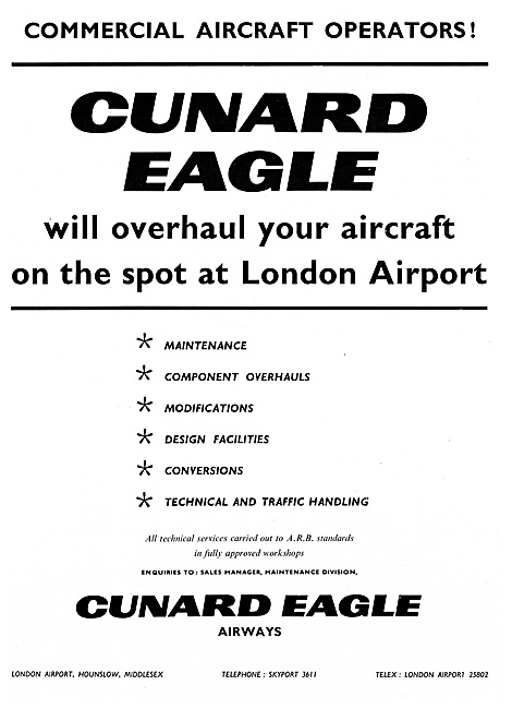 Cunard Eagle Airways 1961                                        