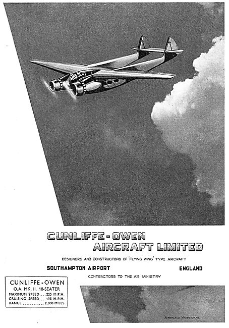 Cunliffe-Owen Flying Wing Aircraft                               