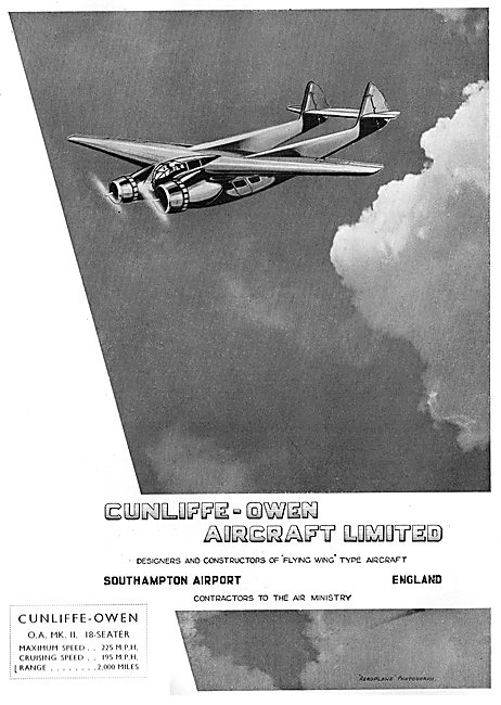 Cunliffe-Owen O.A. MK II Flying Wing Type Aircraft               