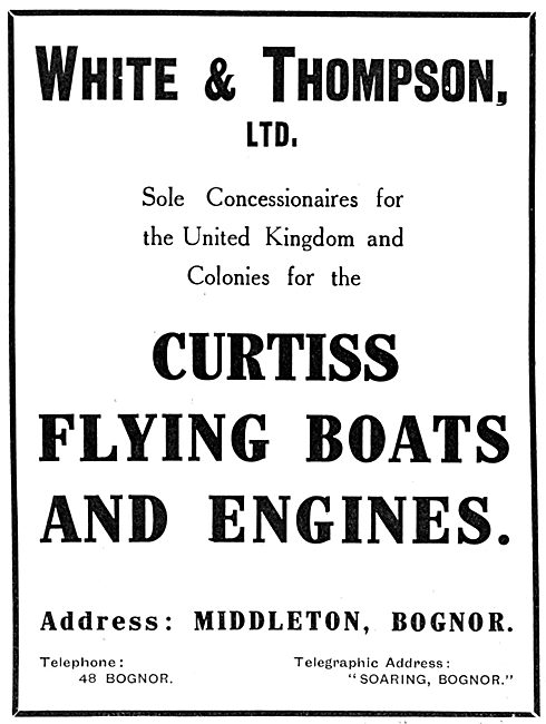 Curtiss Flying Boats - White & Thompson Ltd.  Middleton, Bognor. 