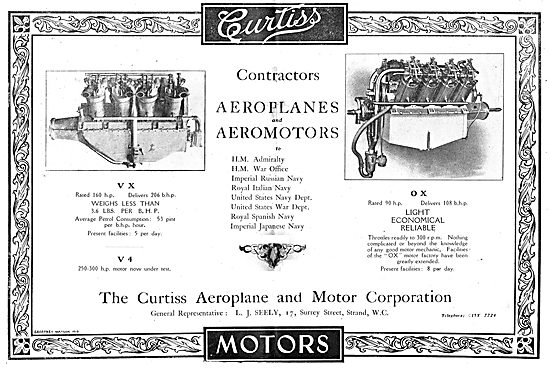 Curtiss Aeroplanes & Aeromotors. Used By Governments Worlwide    