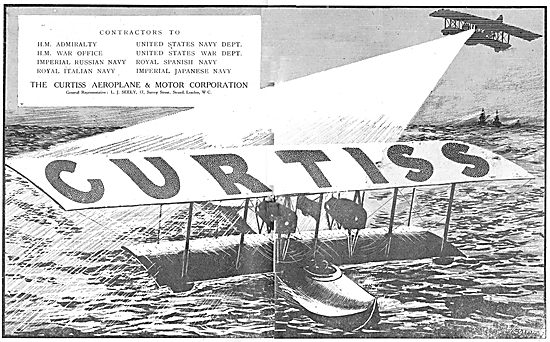 Curtiss Flying Boats - Contractors To HM War Office & Admiralty  