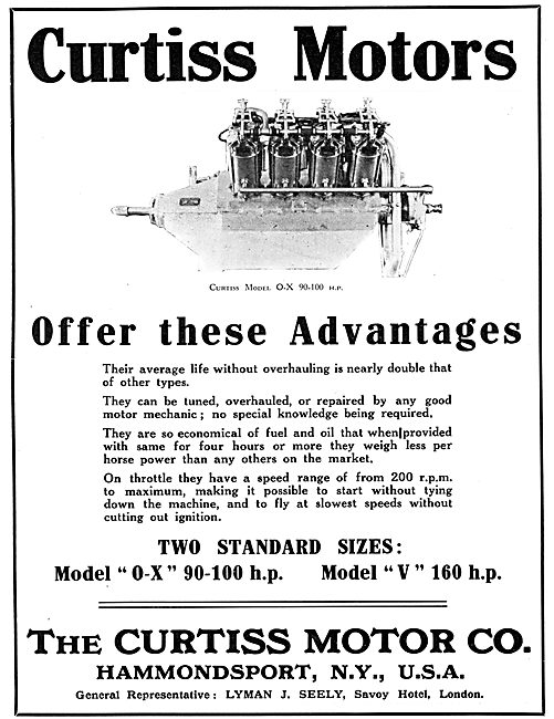 Curtiss Aero-Engines - Curtiss O.X 90-100H.P.                    