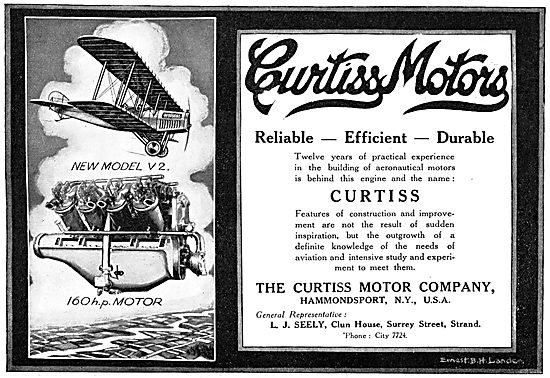 Curtiss Motors. Aircraft Engines                                 