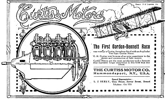 Curtiss Vee Type Aero Motors Gordon-Bennett Race                 