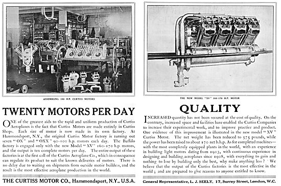 Curtiss Aero Engines 1915 - Curtiss OX OXX  Curtiss XV           