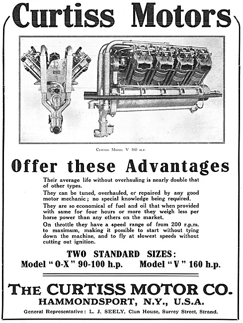 Curtiss Aero Engines - Curtiss Model V 160 HP. 1915              