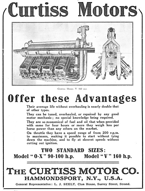 Curtiss Aero Engines - Curtiss Model V 160 HP. 1915              