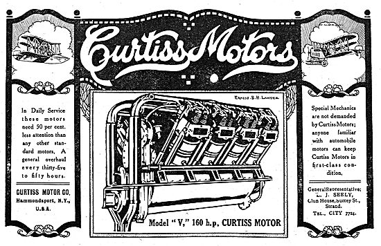 Curtiss Model V 160 HP Aero Engine                               