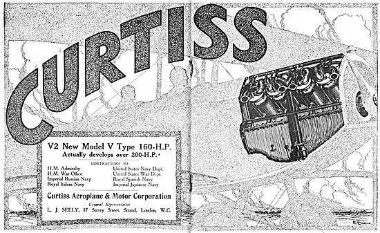 Curtiss V2 New Model V Type 160 HP Aero Engine                   