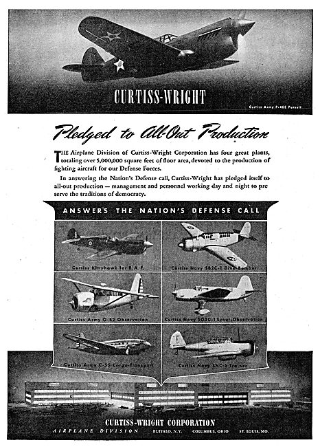 Curtiss-Wright Aircraft Range                                    