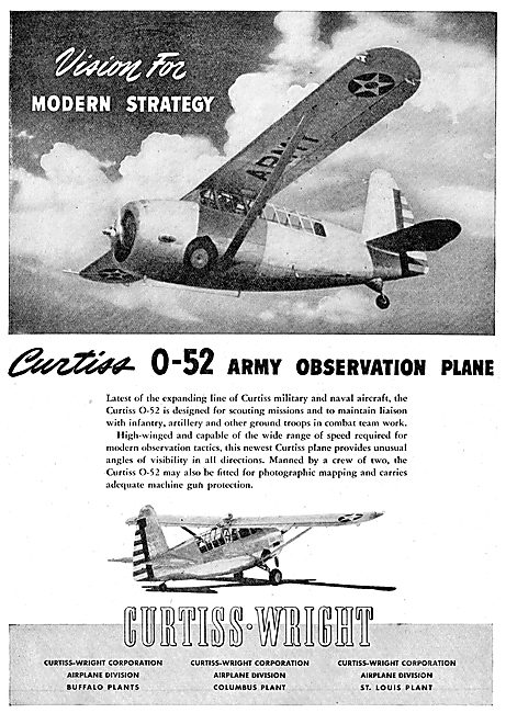 Curtiss-Wright O-52 Army Observation Aircraft                    