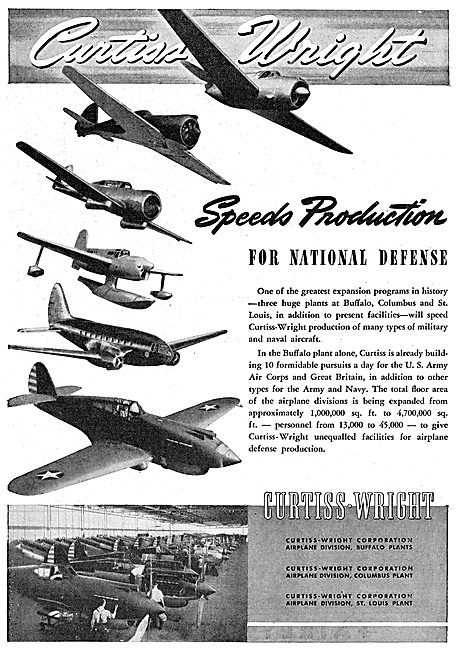 Curtiss-Wright Aircraft Range                                    